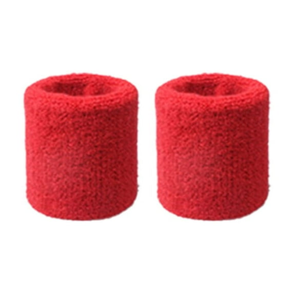 Ettsollp 2Pcs Wristbands Absorb Sweat Towel Wrist Protector for Badminton Tennis Sport-Red