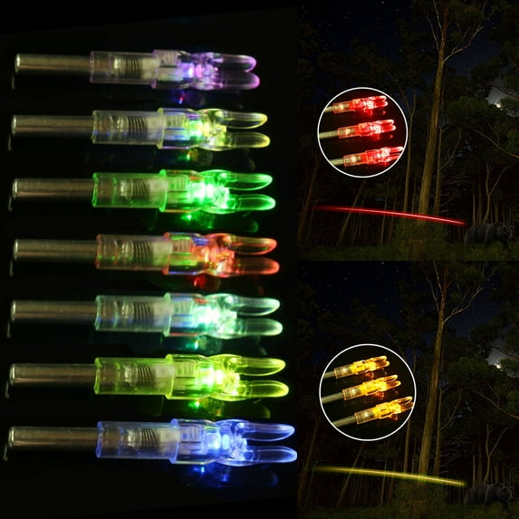 Ettsollp 3Pcs/Box Hunting Bowstring Activated LED Lighted Nock for 6.2/6.25mm Arrow Shaft-Red