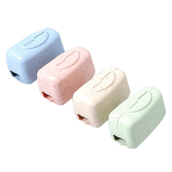 Ettsollp 4Pcs Outdoor Travel Portable Toothbrush Head Plastic Protective Cover Holder