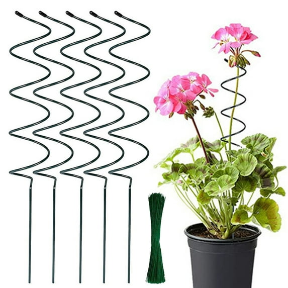 Ettsollp 5Pcs Tomato Twist Stake Windproof Plant Support Spiral Tomato Cages Climbing Plant Stake Frame for Potted Plants Tomato Rose Vine