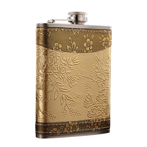 Ettsollp 8oz Portable Liquor Whiskey Pocket Bottle Hip Flask Funnel Cup Gift Box Set-