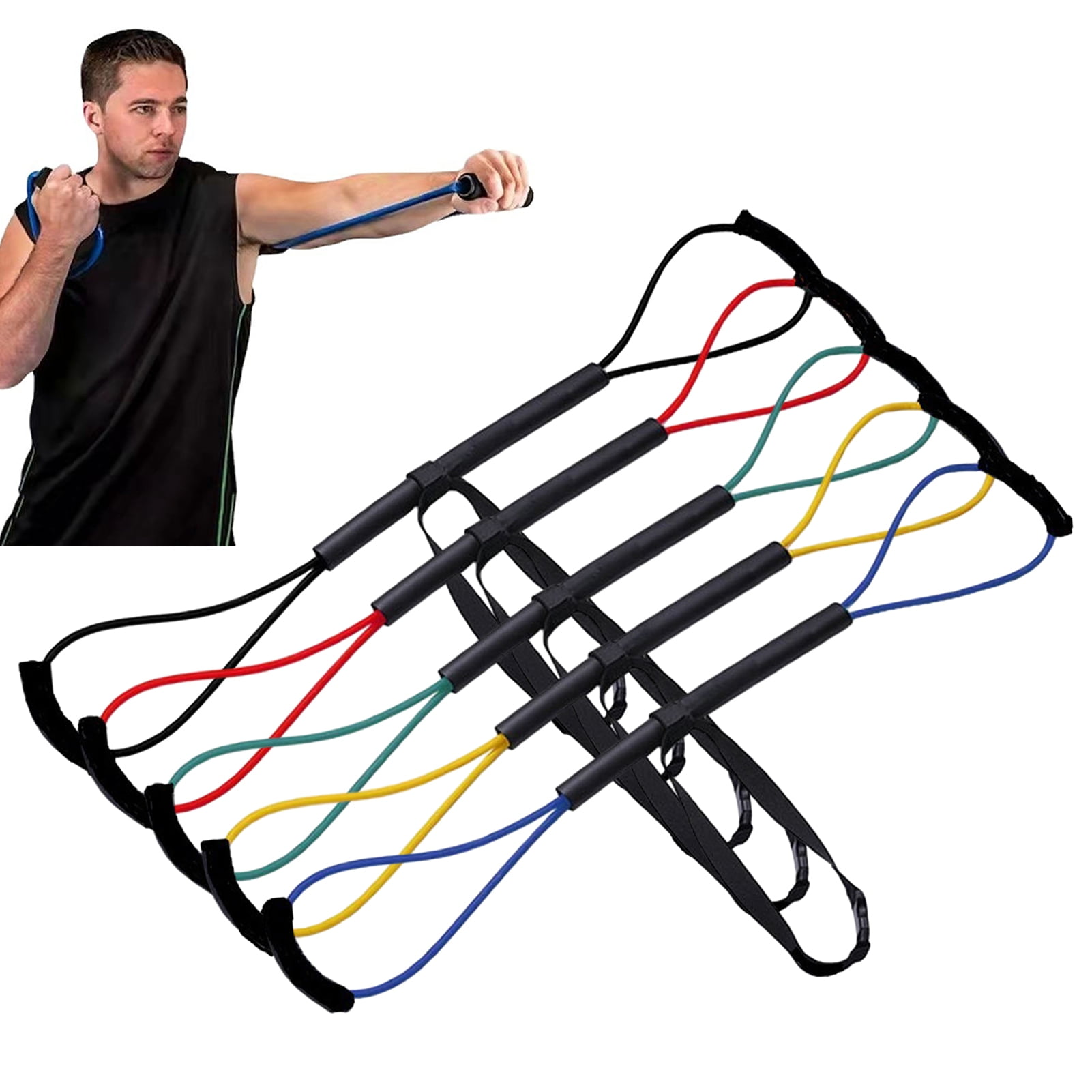 Ettsollp Boxing Resistance Band for Men Women Soft Elastic 8 Figure Stretching Belt for Arm Back Shoulder Foot Leg Yoga Gym Fitness Pulling Rope for Exercise Muscle Training Workout Equipment Walmart....