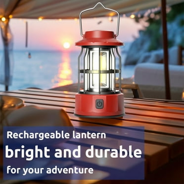 Ettsollp Camping Lantern Super Bright High Lumens Water-Resistant Rechargeable Portable Tent Hanging LED Lamp Emergency Light