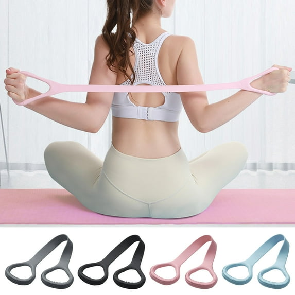 Ettsollp Figure 8 Resistance Band Arm Back Shoulder Leg Hand Stretching Strap Home Gym Workout Physical Therapy Yoga Exercise Elastic Belt Women Tension Rope