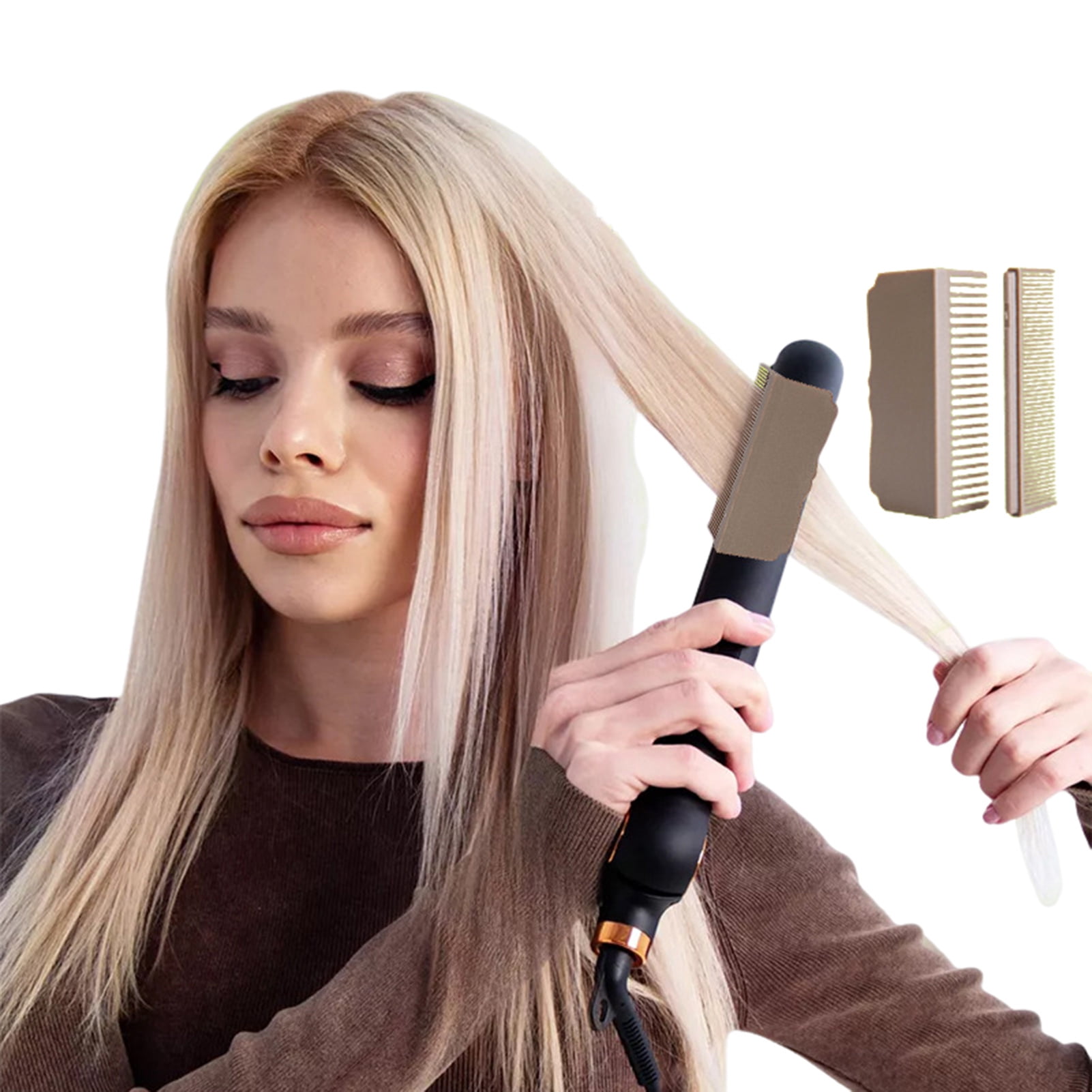 Ettsollp Flat Iron Comb Attachment Clip-in Hair Straightener  display picture 1
