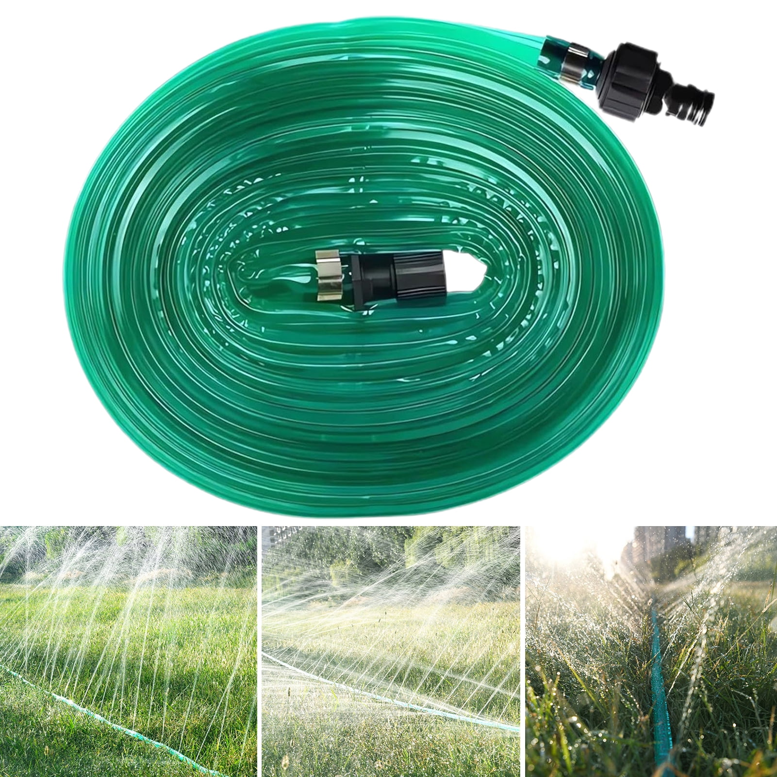 Ettsollp Flexible Garden Hose Flat Spray Garden Hose Water-saving Sprinkler Hose Water Dripping Hose for Lawns Gardens Flowers Beds