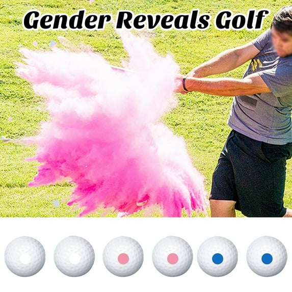 Ettsollp Gender Reveal Golf Ball with Golf Tee Exploding Golf Ball Set Powder Explosion Announcement Party Themed Gender Reveal Decoration