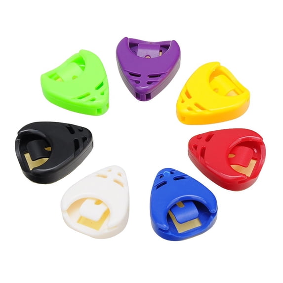 Ettsollp Heart Shape Portable Acoustic Electric Guitar Picks Plectrum Protect Case Cover-Random Color