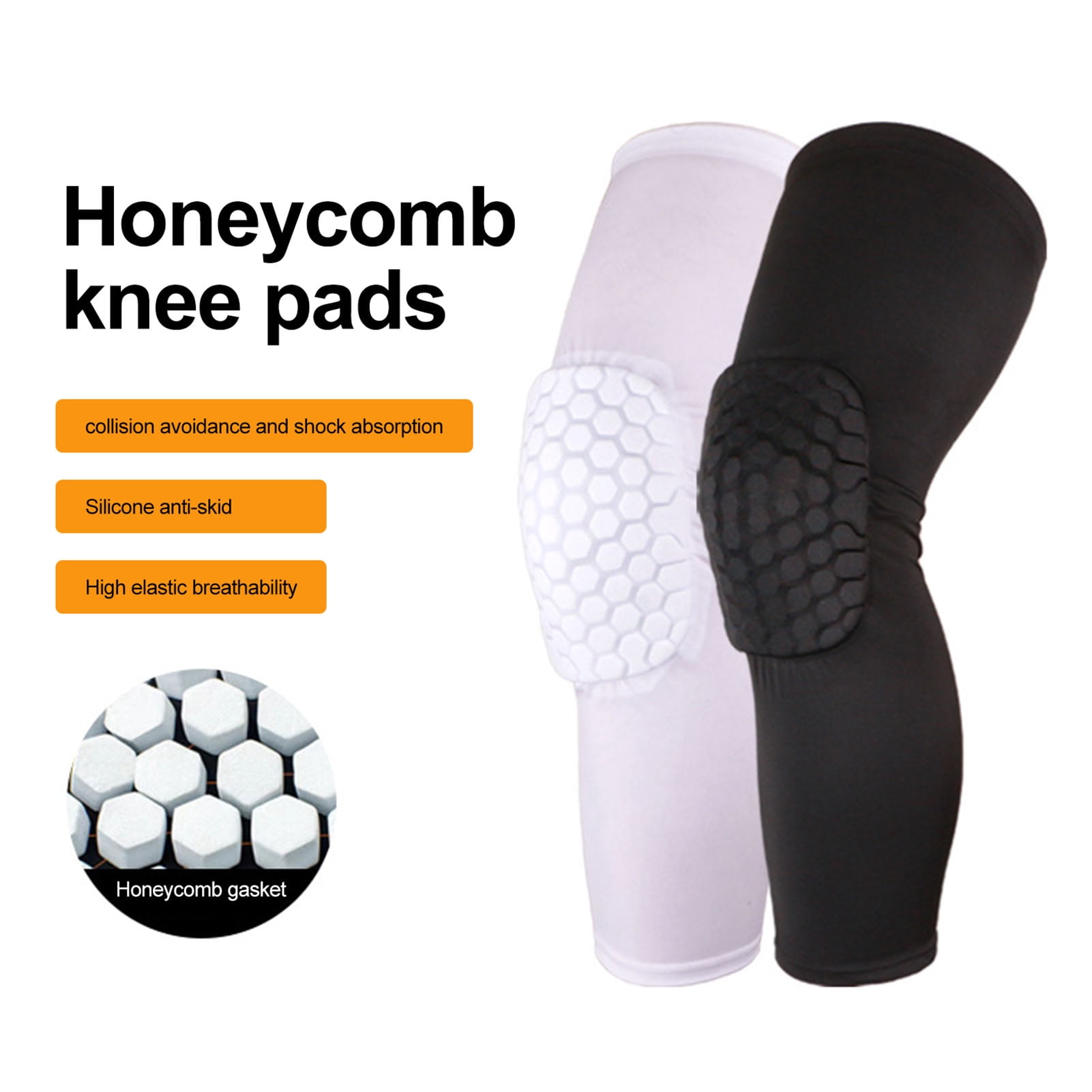 Compression Padding Ettsollp Knee Pads Compression Padded Long Leg Sleeve Knee Protection ...