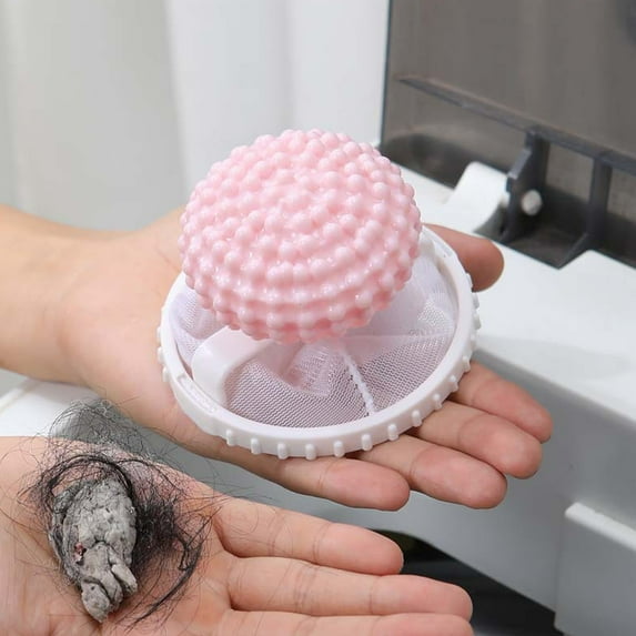 Ettsollp Laundry Ball Floating Pet Fur Lint Hair Catcher Household Reusable Washing Machine Floating Lint Mesh Bag Hair Filter Net Pouch