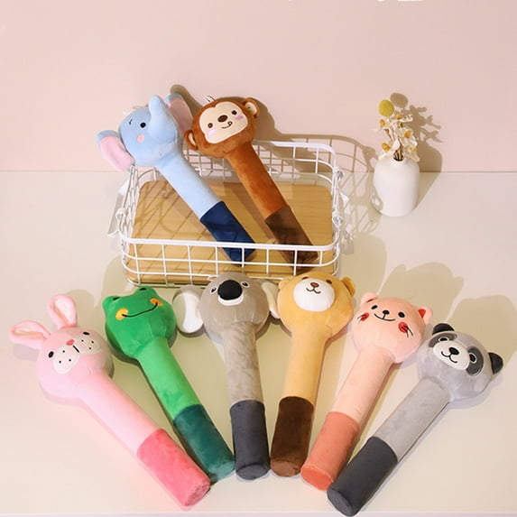 Ettsollp Massage Hammer Cartoon Animal Shape Manual Long Handle Soft Plush Hammer Stick Back Shoulder Neck Beat Massager Acupoint Muscle Knock Massage Hammer