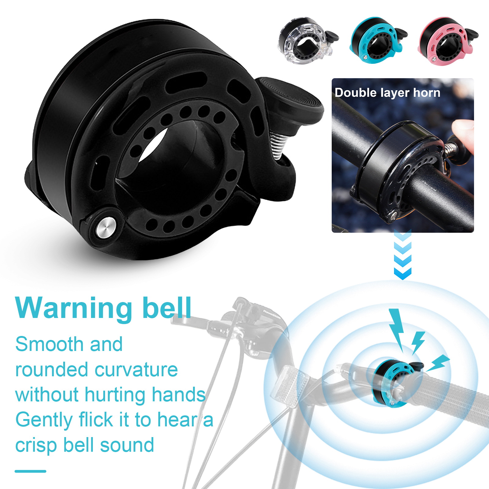 Ettsollp Mini Bike Bell 110dB Loud Sound Lightweight Aluminum Alloy MTB