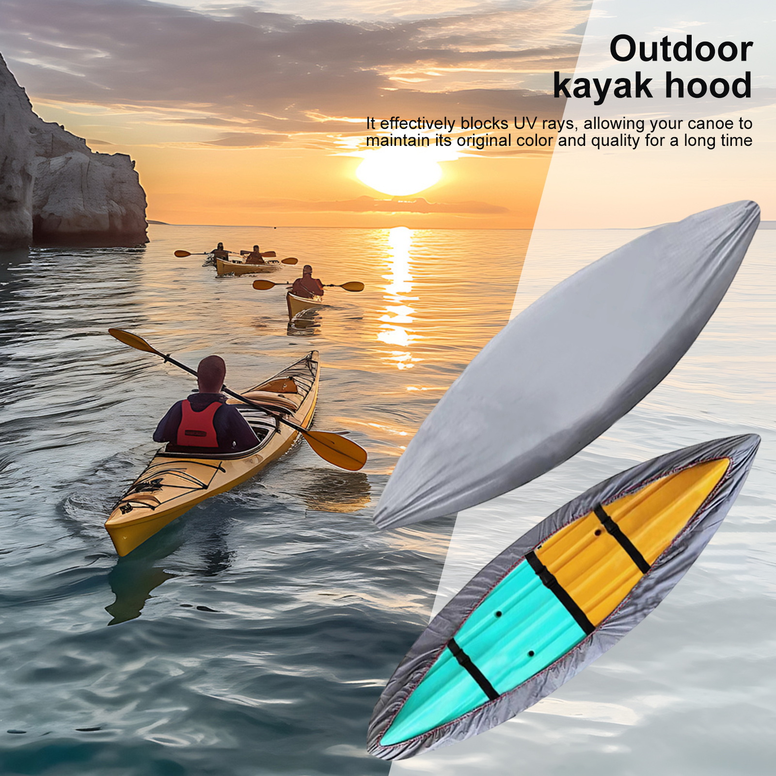 Housse De Protection Pour Kayak 6,5 M - Imperméable, Anti-UV, Tissu Oxford, Camouflage Numérique