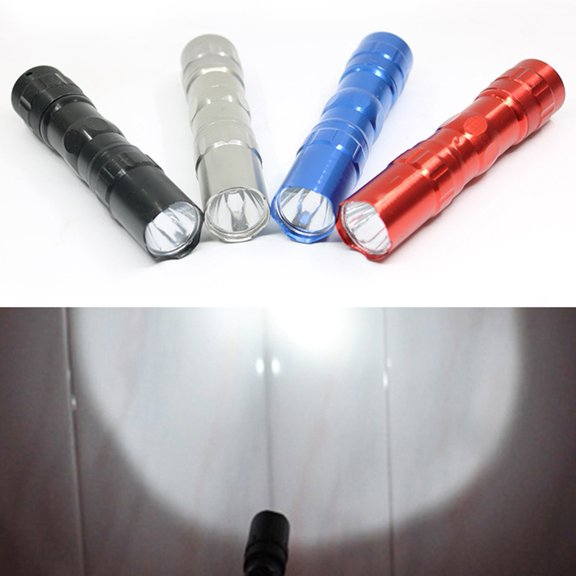 Ettsollp Outdoor Portable Aluminium Alloy Super Bright Flashlight LED Torch Light Lamp-Black