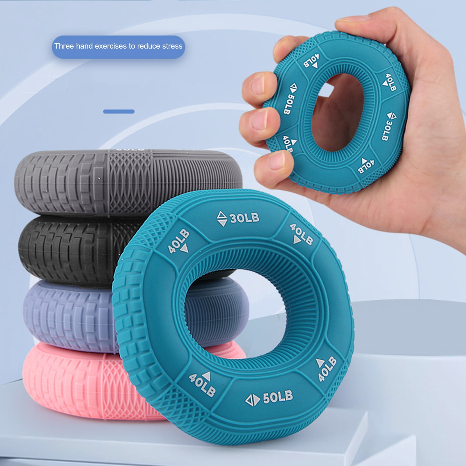 Ettsollp Silicone Hand Grip Trainer Ring for Adults & Kids Wrist ...