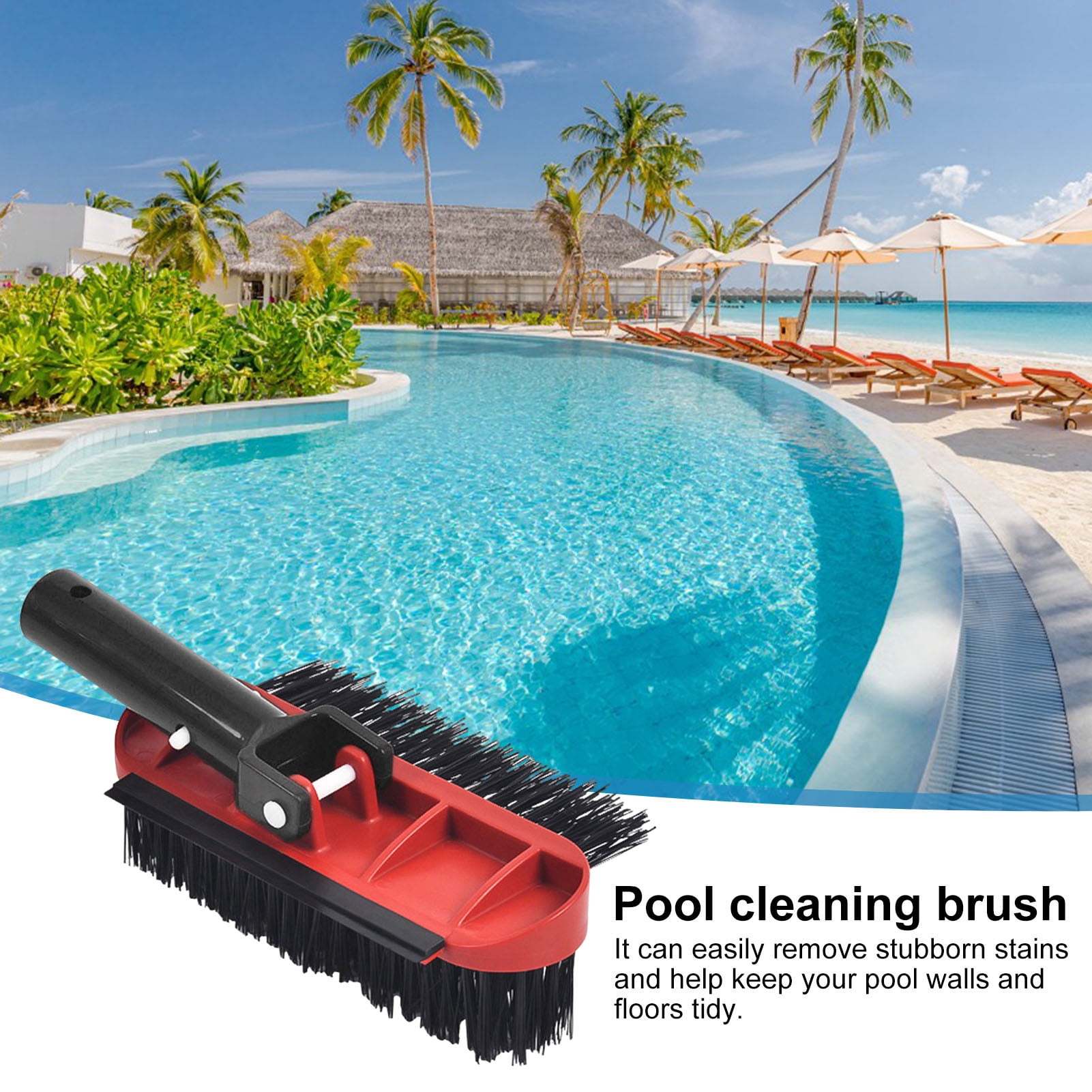 Ettsollp Swimming Pool Cleaning Brush Hard And Dense Bristle Rotary ...
