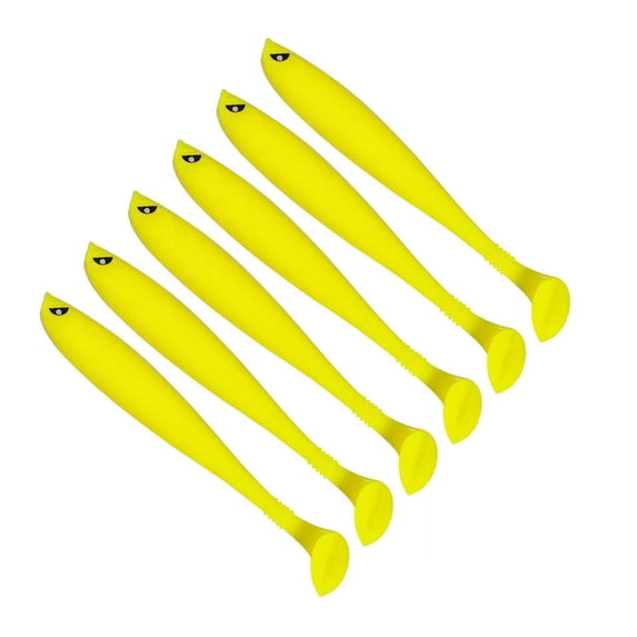 Ettsollp T-tail Soft Bait 6pcs Fishing Lure Soft Baits Set Professional Bionic Bait with T-tail Design for Freshwater Fishing Attractive Simulation Fishing