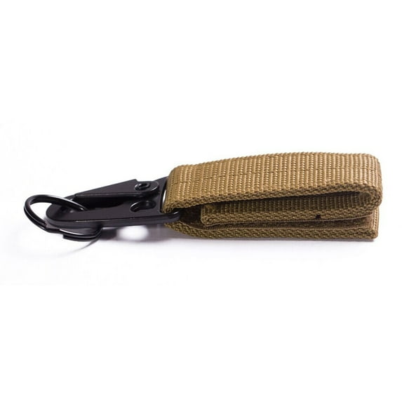 Ettsollp Tactical Webbing Molle Buckle Hanging Belt Snap Hook Outdoor Camping Tool-Khaki