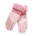 thumbnail image 1 of Ettsollp Winter Gloves for Women Winter Gloves for Women Soft Fleece Lined Stylish Woolen Design Elastic Cuff Ideal for Weather Touch for Ladies, 1 of 8