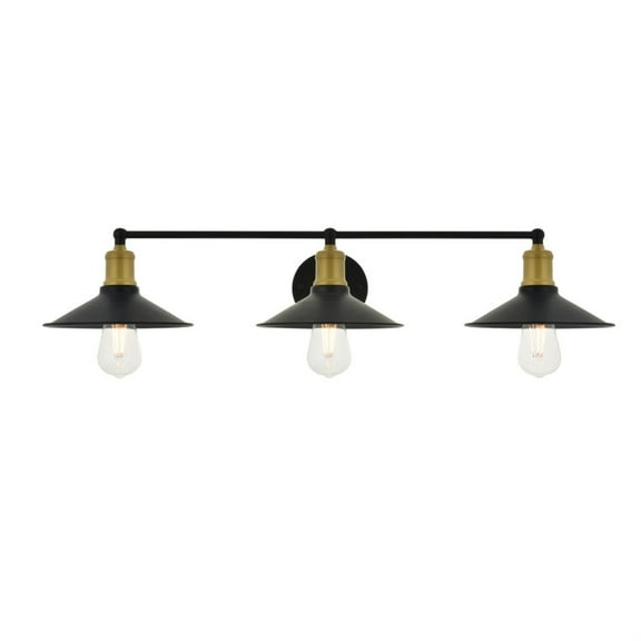 Etude 3 light brass and black Wall Sconce
