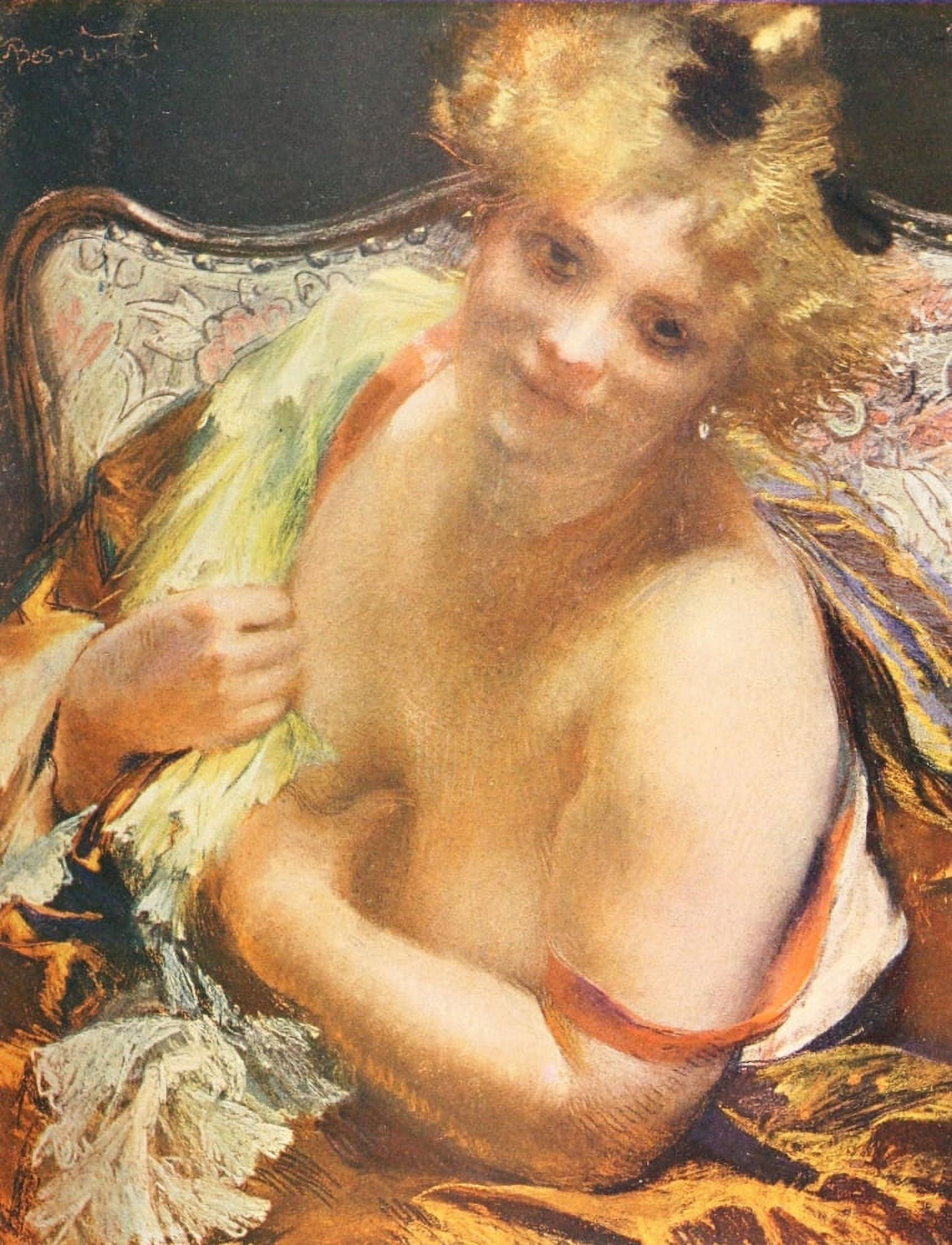 Etude de Femme Albert Besnard 1906 Canvas Art - Albert Besnard (24 x 36)