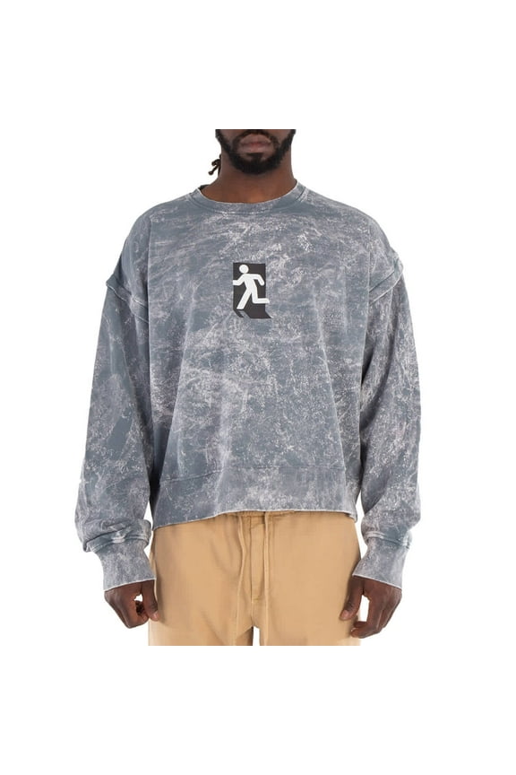 Marathon Runner Print Washed Sweatshirt, Size Small