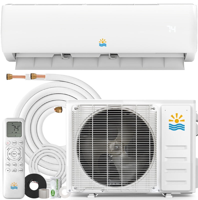 Etust 11500 BTU Mini Split AC/Heating System, 17 SEER2 110V/115V Ductless Mini Split Air Conditioner Up to 550 Sq.Ft