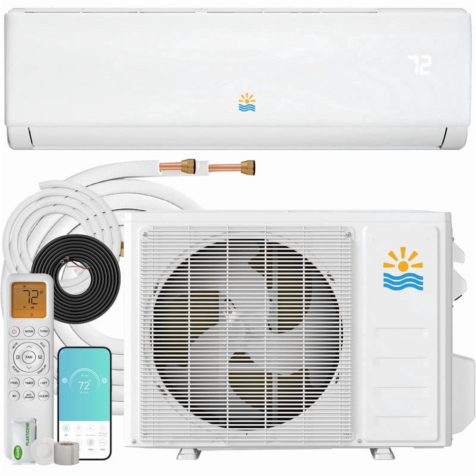 Etust 12000 BTU Mini Split AC/Heating System, 20 SEER2 Ductless Heat Pump 110V/115V, Pre-charged Inverter Air Conditioner Up to 750 Sq.Ft