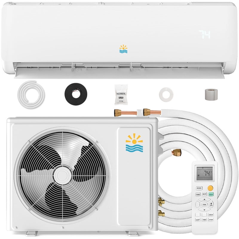 Etust 9000 BTU Mini Split AC Heating System with Heat Pump, 19 SEER2 115V Ductless Air Conditioner for Home Office, Quiet Inverter Split Unit AC and Heat