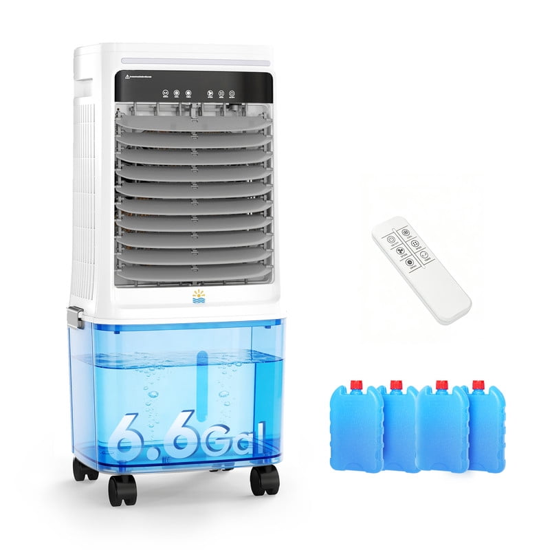 Etust Portable Evaporative Air Cooler with 19L Water Tank, 3-Speed Cooling Fan, Space-Saving Design for Home & Patio