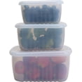 thumbnail image 1 of EuChoiz Reusable Silicone Food Storage Containers, Food Grade BPA Free Fresh-Keeping Box, 3Pcs, 1 of 8