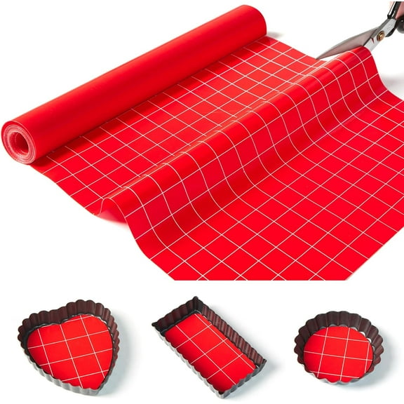 EuChoiz Silicone Baking Mat Roll 16 in x 5 FT Free Cutting Non-Slip Pastry Mat, Non-Stick Reusable