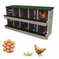 thumbnail image 1 of EuKer 10-Compartment Chicken Nesting Box, Roll Away Chicken Laying Boxes with 10 Training Eggs for Hens, Coops, Green, 1 of 7