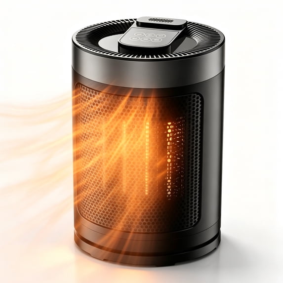 EuKer 1500W Ceramic Heater, Portable Space Heater with Remote Control, ECO Thermostat & 60° Oscillation Mode for Office, Bedroom & Home, Black