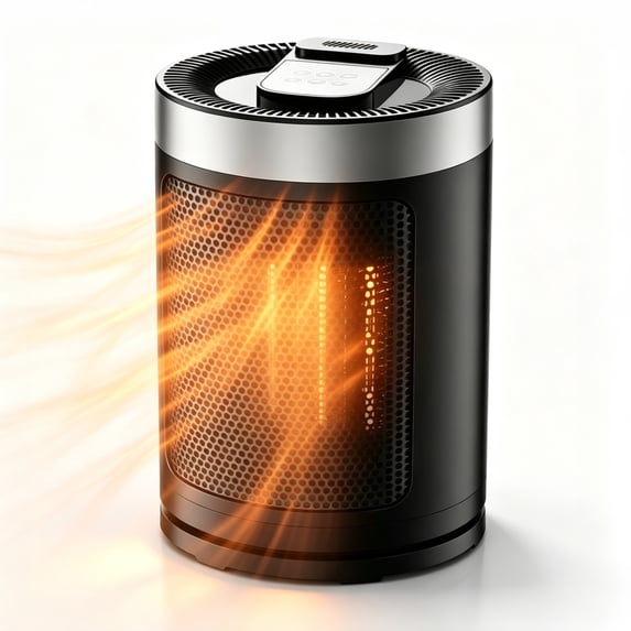 EuKer 1500W Ceramic Heater, Portable Space Heater with Remote Control, ECO Thermostat & 60° Oscillation Mode for Office, Bedroom & Home, Silver