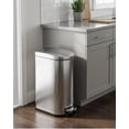 thumbnail image 1 of EuKer 2.6 Gal Slim Trash Can, Metal Garbage Can with Removable Inner Bucket and Soft Close Lid for Kitchen, Bathroom, Silver, 1 of 7
