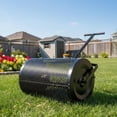 thumbnail image 1 of EuKer 24" Compost Spreader, Metal Mesh Lawn Spreader with Adjustable Push Pole for Topsoil, Fertilizer, Mulch, Set of 2, Black, 1 of 7