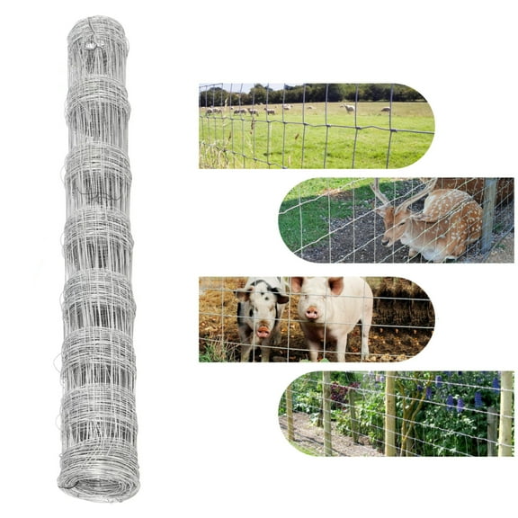 EuKer 4ft x 328ft Heavy Duty Chain Link Fence, 9 Gauge Thickened Farm Fence for Hog, Goat, Sheep, Poultry