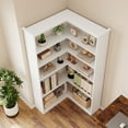 thumbnail image 1 of EuKer 5 Tier Corner Bookcase, L-Shaped Bookshelf with Large Storage Capacity for Living Room, Bedroom, Office (Full Panel, White), 1 of 9