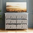thumbnail image 1 of EuKer 6 Drawer Dressers for Bedroom, Chest of Drawers with Storage & Waveform Fluted Panel Design, White Gray, 1 of 8