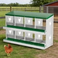 thumbnail image 1 of EuKer 8-Compartment Metal Chicken Nesting Box with Removable Tray and Ventilation Holes for Hens, Chickens, Green, 1 of 7