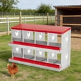 thumbnail image 1 of EuKer 8-Compartment Metal Chicken Nesting Box with Removable Tray and Ventilation Holes for Hens, Chickens, Red, 1 of 8