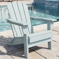 thumbnail image 1 of EuKer Adirondack Chair, HDPE Outdoor Furniture with Foldable Design and Wood Texture for Patio, Pool, Backyard, Light Blue, 1 of 8