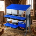 thumbnail image 1 of EuKer Chicken Nesting Boxes, 6-Holes Roll Away Nest Box with Legs and Removable Tray for Hens, Blue, 1 of 7