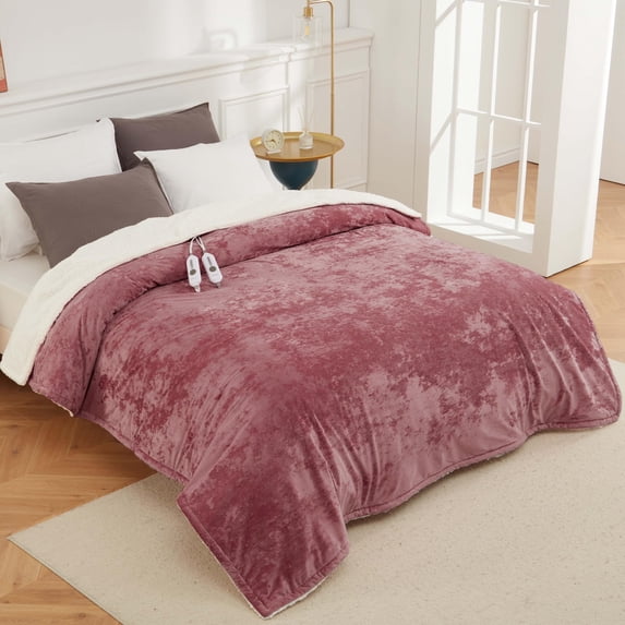 EuKer Electric Blanket King Size Dual Control, Washable Heated Blanket with 4 Heat Levels & 10H Auto Off, 90" x 100", Pink