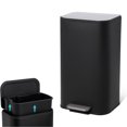 thumbnail image 1 of EuKer Garbage Cans for Kitchen, 8 Gallon Large Stainless Steel Trash Can with Lid & Removable Inner Bucket, Black, 1 of 8
