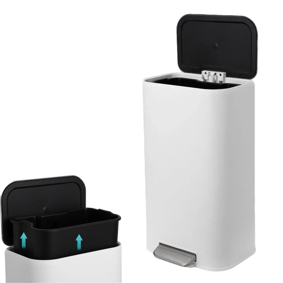 EuKer Garbage Cans for Kitchen, 8 Gallon Large Stainless Steel Trash ...