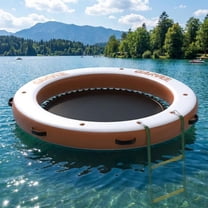 Bezliving Inflatable Floating Dock 8' x 5' with Dog Ramp, 8