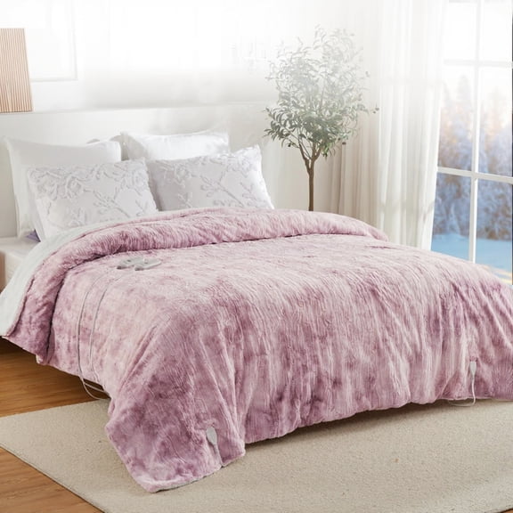 EuKer King Size Electric Blanket Dual Control, Fast Heating Blankets with 10 Heating Levels & 10 Hours Auto Off, 90" x 100", Pink