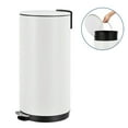 thumbnail image 1 of EuKer Large Trash Can, Stainless Steel Round Garbage Can with Soft-Close Lid & Foot Pedal for Bedroom, Kitchen, White, 1 of 7